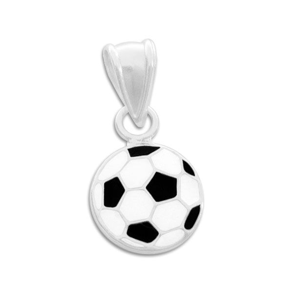 Fußball Anhänger lackiert 925 Silber Kinderschmuck