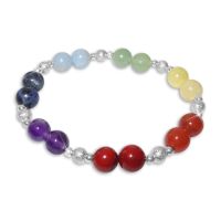 Chakra Armband Kugelarmband mit 7 Steinsorten und Metallkugeln 18 cm Chakra Armband Kugelarmband mit 7 Steinsorten und Metallkugeln 18 cm