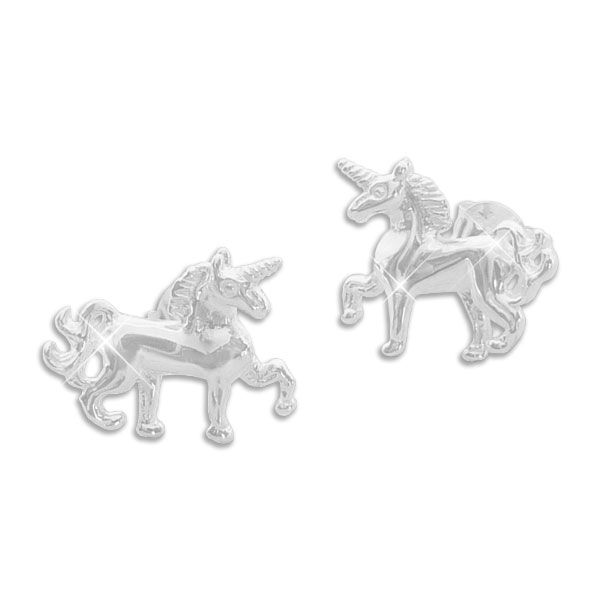 Große Einhorn Ohrstecker Ohrringe 925 Silber