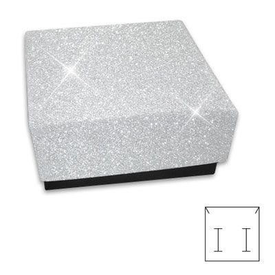 Schmuckbox Glitzer silber 55 x 55 x 25 mm