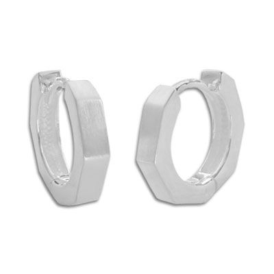 Design Klapp-Creolen eckig mattiert 925 Silber
