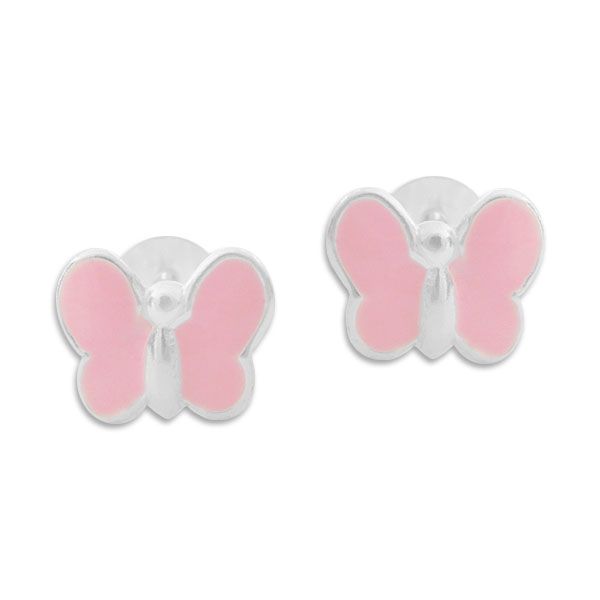 Rosa Schmetterlings Ohrstecker 925 Silber Silberschmuck