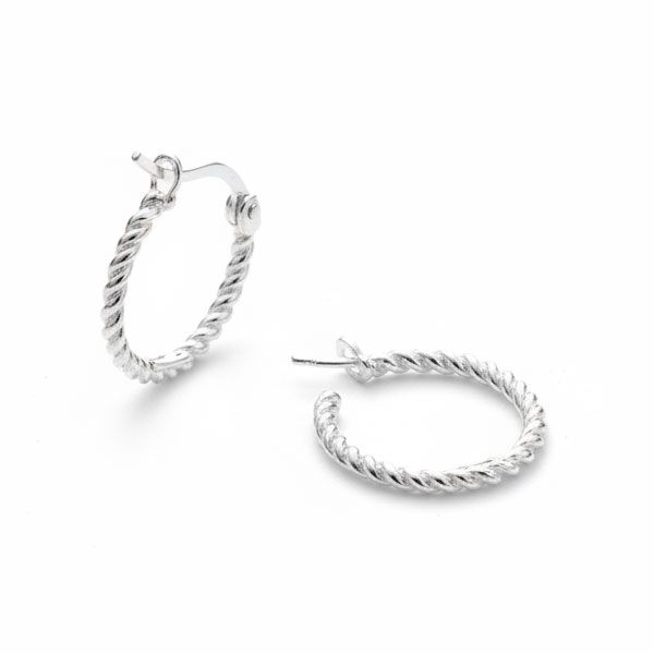 Creolen Twisted 15 x 1,5 mm 925 Silber