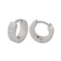 Edelstahl Ohrschmuck Klapp Kreolen 13 x 4 mm mattiert Edelstahl Ohrschmuck Klapp Kreolen 13 x 4 mm mattiert