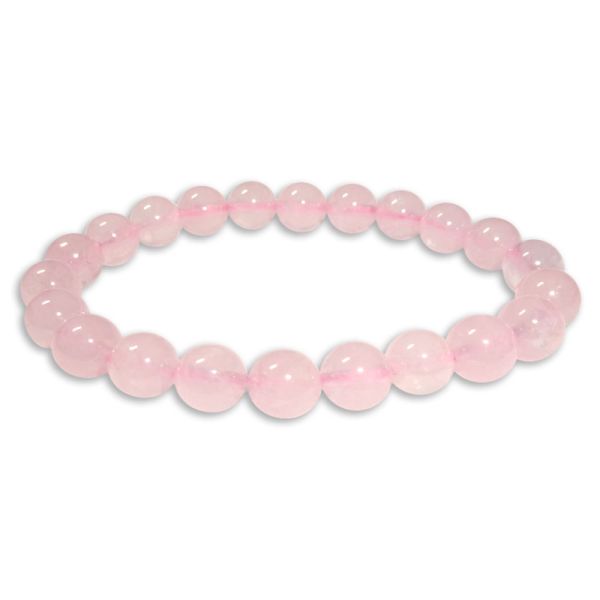 Kugelarmband Rosenquarz 8 mm 18 cm Edelsteinarmband rosa