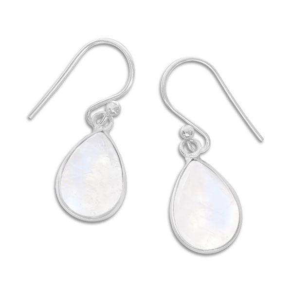 Mondstein Ohrringe Tropfen 925 Silber Edelsteinschmuck