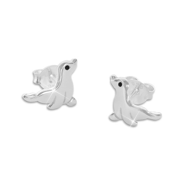 Ohrstecker Seehund 925 Silber Ohrringe mit Seerobben