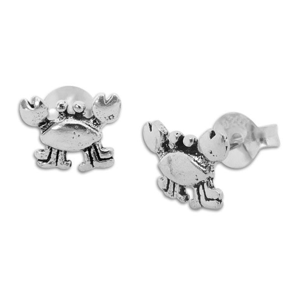 Ohrstecker mit Krebsen 925 Silber Krabben Ohrringe