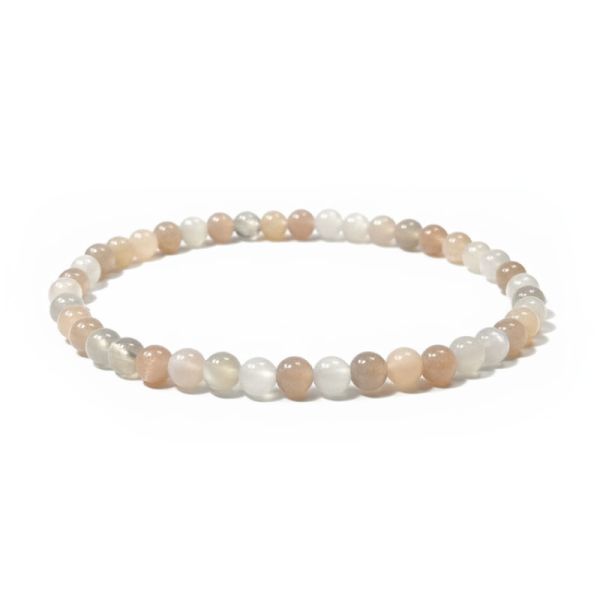 Kleines Kugel-Armband Mondstein multicolor 4 mm 19 cm