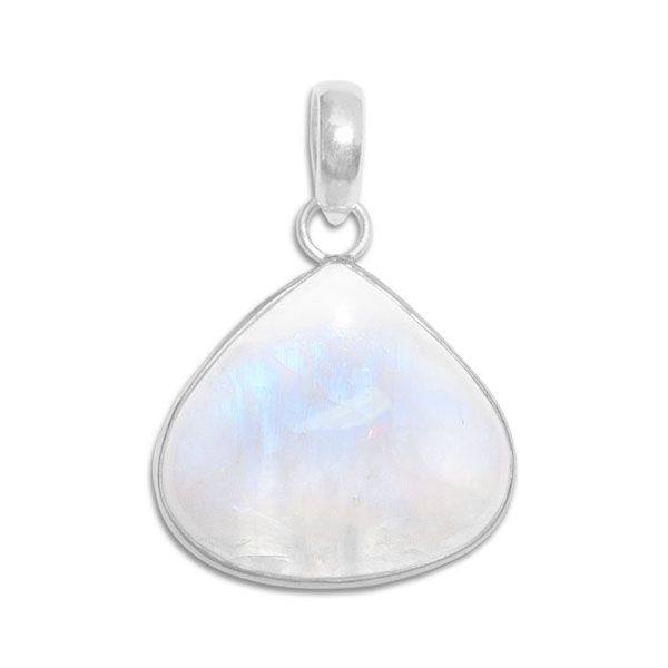 Blauer Mondsteinschmuck Anhänger Tropfen Fächer 925 Silber