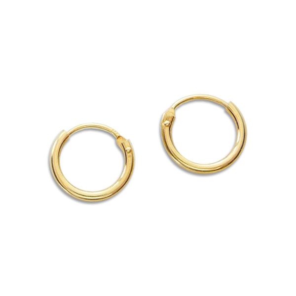 Mini Creolen 333 Gold 9 mm kleine Ohringe für Damen Herren Kinder