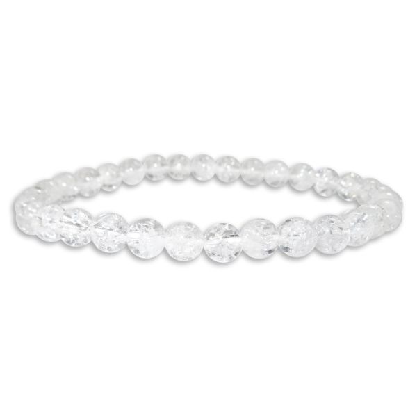 Bergkristall geblitzt Kugel Armband 6 mm 20 cm Edelsteinarmband