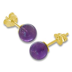 Amethyst Ohrstecker 6 mm 333 Gold