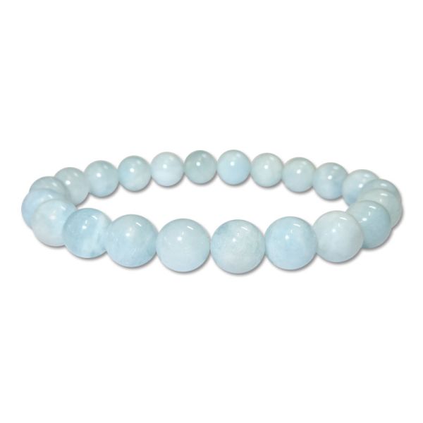 Kugelarmband Aquamarin hellblau 8 mm 19 cm Edelsteinarmband