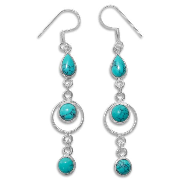 Türkis Ohrringe 60 mm 925 Silber Türkisschmuck