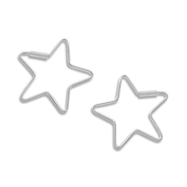 Stern Creolen 22 mm 925 Silber