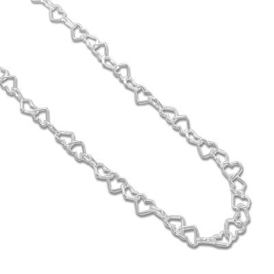 Kette Herzen 925 Silber 3,1 mm 40 cm + 5 cm Verlängerung