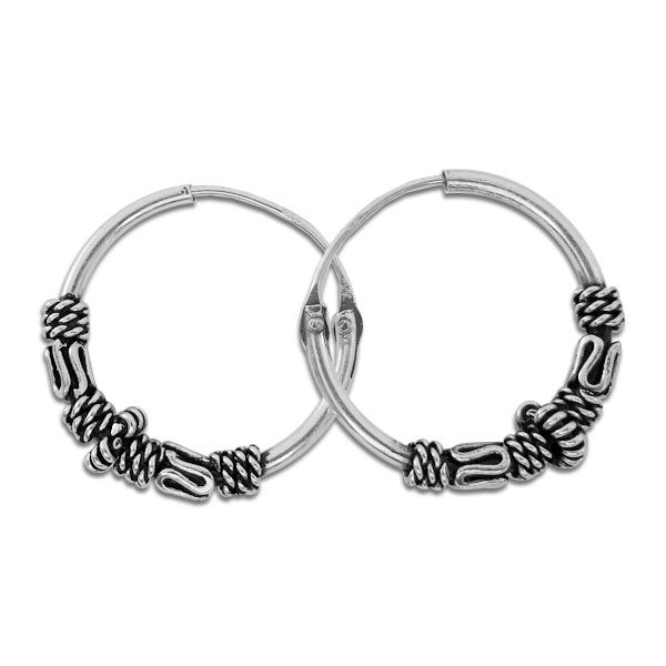 Gothic Schmuck Creolen 16 x 2,5 mm 925 Silber