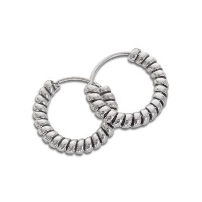 Creolen gedreht 925 Silber 12 mm für Herren und Damen