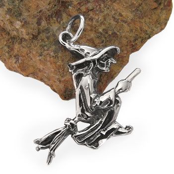Hexen Anhänger aus 925 Silber Gothicschmuck Silberschmuck