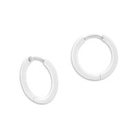 Edelstahl Creolen 16 x 2 mm mit Überzug in weiß Edelstahl Creolen 16 x 2 mm mit Überzug in weiß