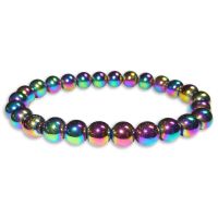 Kugelarmband Regenbogen Hämatit 8 mm 20 cm buntes Armband Multicolor Kugelarmband Regenbogen Hämatit 8 mm 20 cm buntes Armband Multicolor