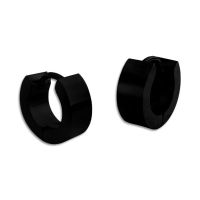 Mini Klapp-Creolen Edelstahl schwarz glänzend 10 x 4 mm Mini Klapp-Creolen Edelstahl schwarz glänzend 10 x 4 mm