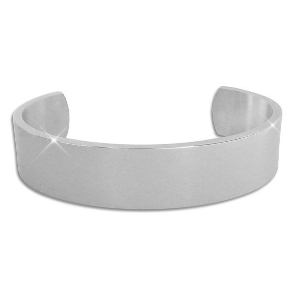 Herren Edelstahl Armreif Edelstahl glänzend 20 cm