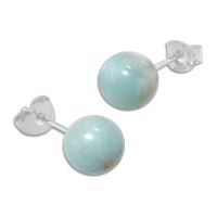 Amazonit hellblau hellgrün grau Ohrstecker Ohrringe 8 mm 925 Silber Amazonit hellblau hellgrün grau Ohrstecker Ohrringe 8 mm 925 Silber