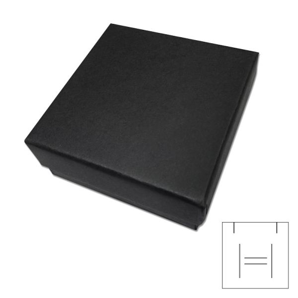 Kartonetui Schmucketui schwarz matt 64 x 64 x 25 mm