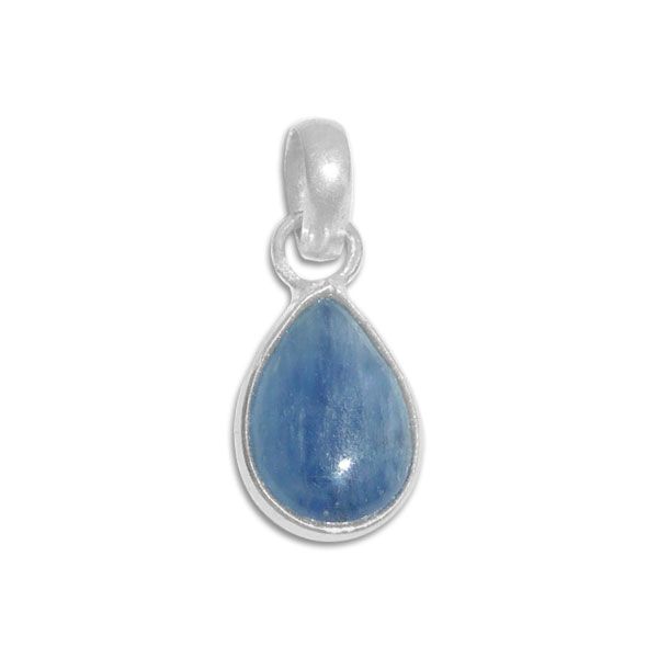 Kyanit Anhänger Tropfen 925 Silber mit blauem Stein