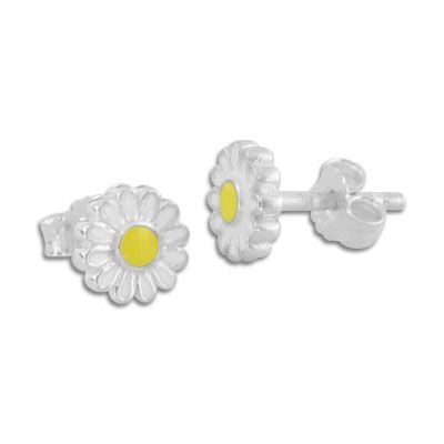 Kinderohrringe Gänseblümchen Ohrstecker 925 Silber für Mädchen