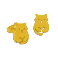 Ohrringe mit Katzen Edelstahl Ohrstecker Katze goldfarben Ohrringe mit Katzen Edelstahl Ohrstecker Katze goldfarben