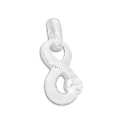 Anhänger Unendlichkeit mit 1 Zirkonia 925 Silber