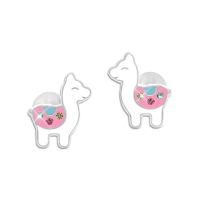 Alpaka Ohrstecker mit Strass Steinen 925 Silber Lama Ohrringe Alpaka Ohrstecker mit Strass Steinen 925 Silber Lama Ohrringe