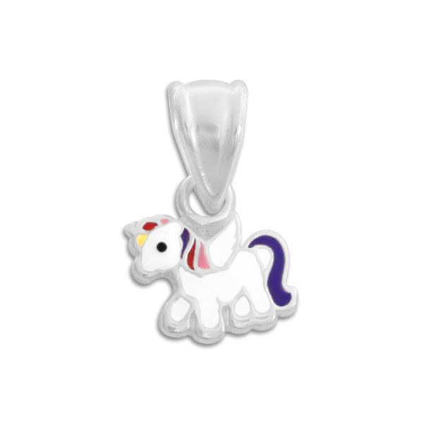 Kinder Anhänger Alicorn geflügeltes Einhorn 925 Silber Geschenk für Mädchen