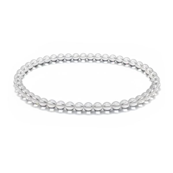 Kleines Kugel-Armband Bergkristall 4 mm 19,5 cm