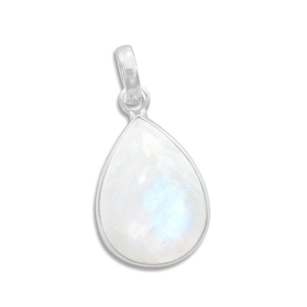 Tropfen Mondstein Anhänger 19 x 14 mm 925 Silber Edelstein Schmuck