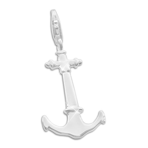 Charm Anhänger langer Anker 925 Silber maritime Charms