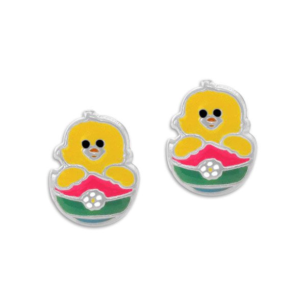 Ohrstecker Küken im Osterei 925 Silber Geschenk für Kinder zu Ostern