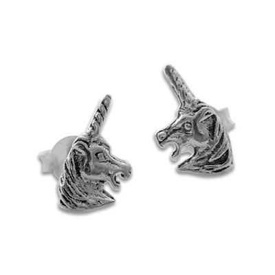 Einhorn Kopf Ohrstecker 925 Silber