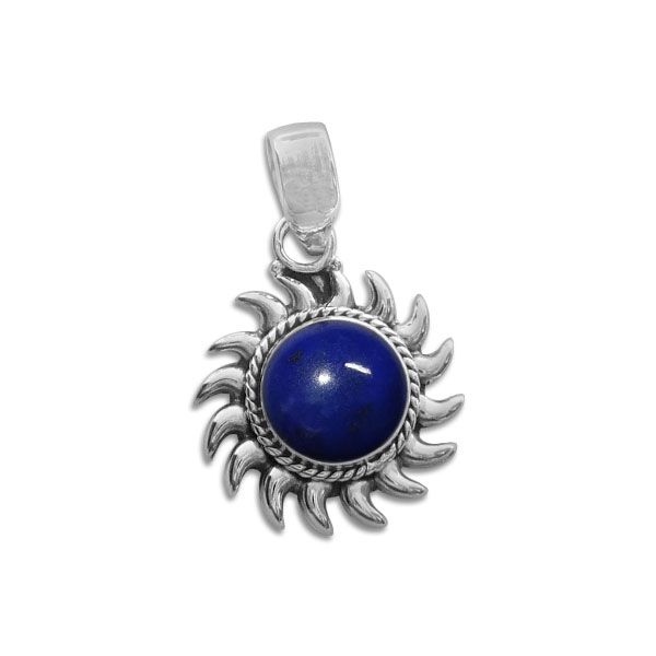 Lapislazuli Anhänger Sonne 925 Silber Lapislazulischmuck