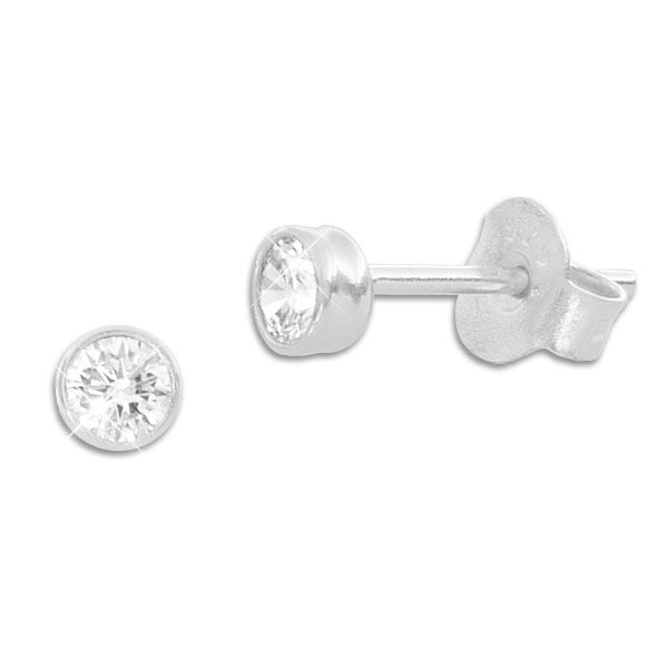 Ohrstecker mit Zirkonia 925 Silber für Damen Herren Mädchen und Jungen