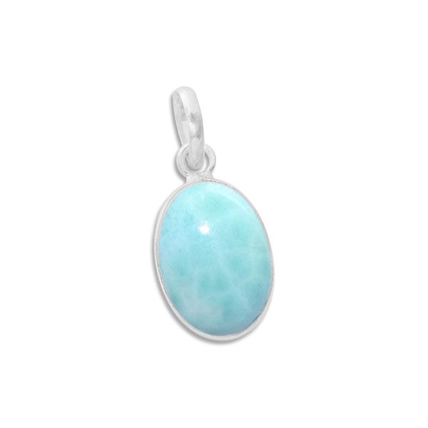 Larimar Anhänger oval 925 Silber Edelstein Schmuck