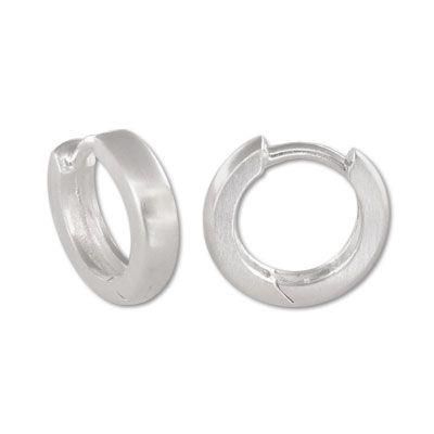 Kleine Klapp-Creolen für Jungs, Herren, Damen und Mädchen - 925 Silber mattiert