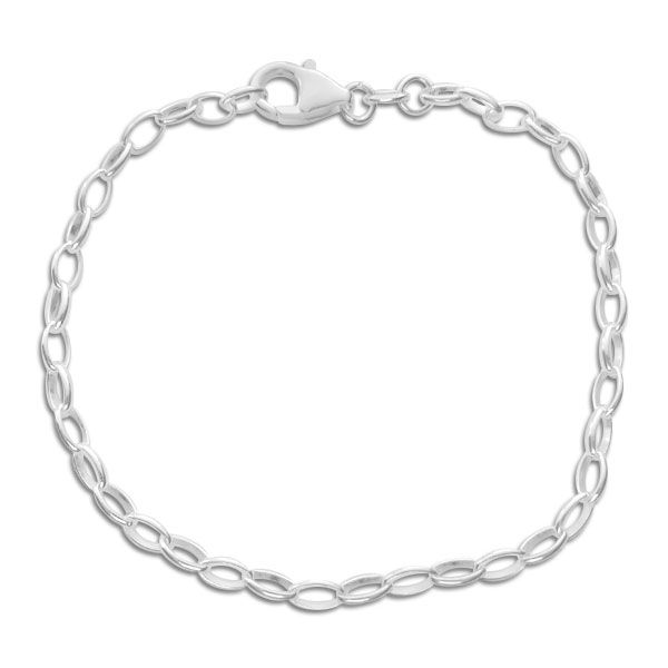 Charm Armband oval 3,5 x 5 mm 21,5 cm 925 Silber