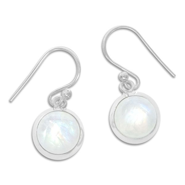 Mondstein Ohrringe rund 925 Silber Mondsteinschmuck