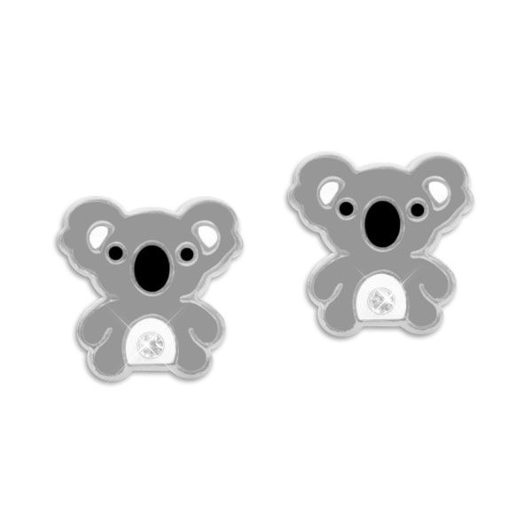 Kinderschmuck Koala Ohrstecker mit Kristallen 925 Silber Ohrringe mit Koalabären