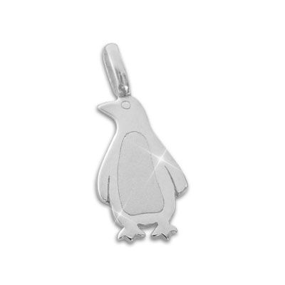 Anhänger Pinguin teilmattiert 925 Silber