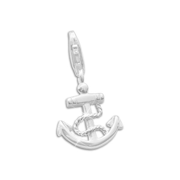 Maritimer Charm Anhänger Anker mit Seil 925 Silber